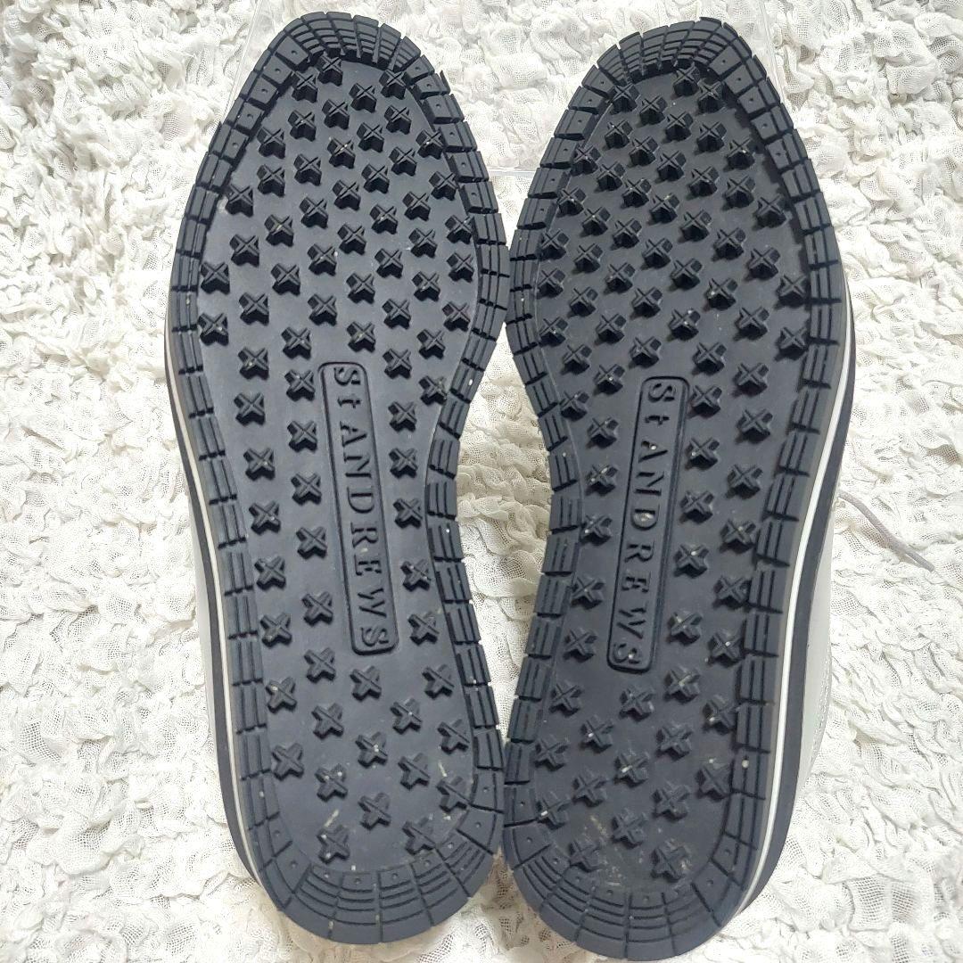 【美品】セントアンドリュース 厚底スパイクレスゴルフシューズ 25cmシルバー