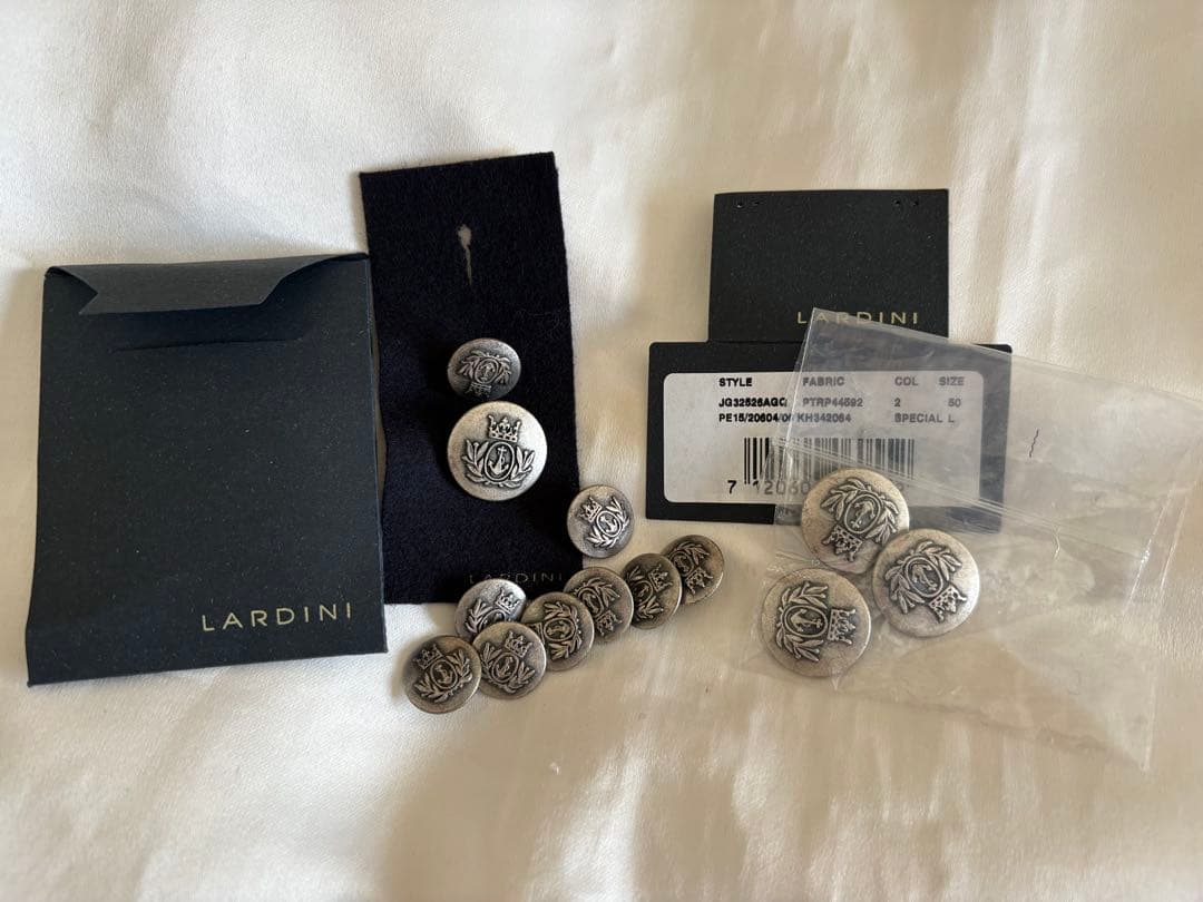 LARDINI ウールトロピカル ネイビージャケット3B 50 本切羽 裏地無