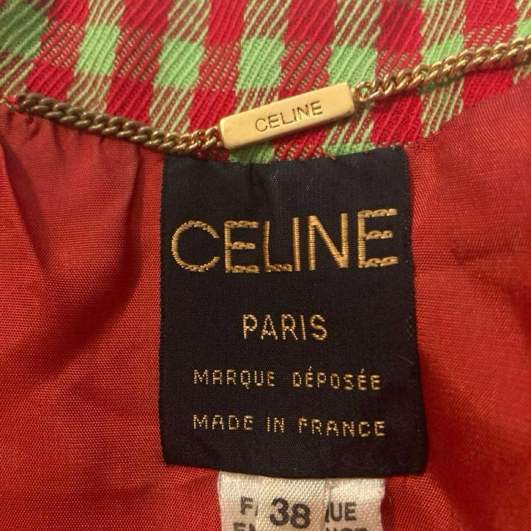 よ*つ様 【超希少】CELINE　ギンガムチェック ウールテーラードジャケット