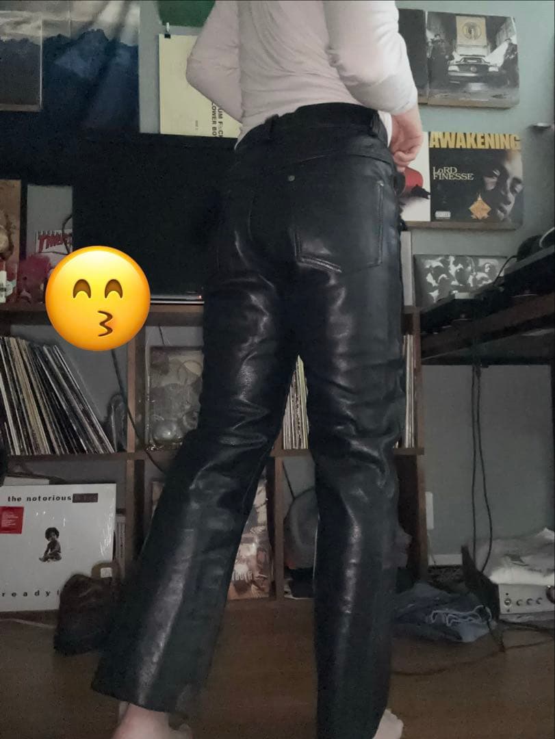 90s Schott レザーパンツ 28 600VS 牛革 USA製 ショット