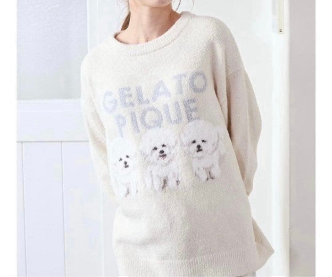 新品♡ジェラートピケ♡モチーフジャガードプルオーバー　ビションフリーゼ　今季