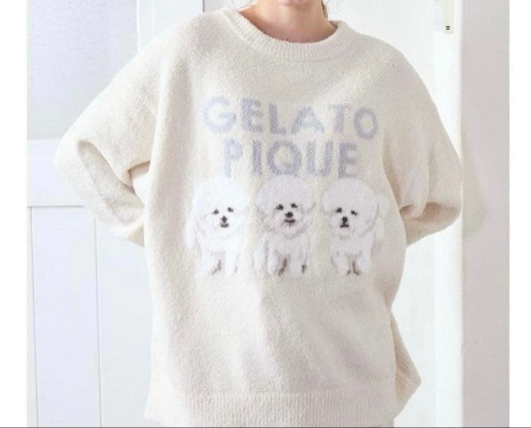 新品♡ジェラートピケ♡モチーフジャガードプルオーバー　ビションフリーゼ　今季