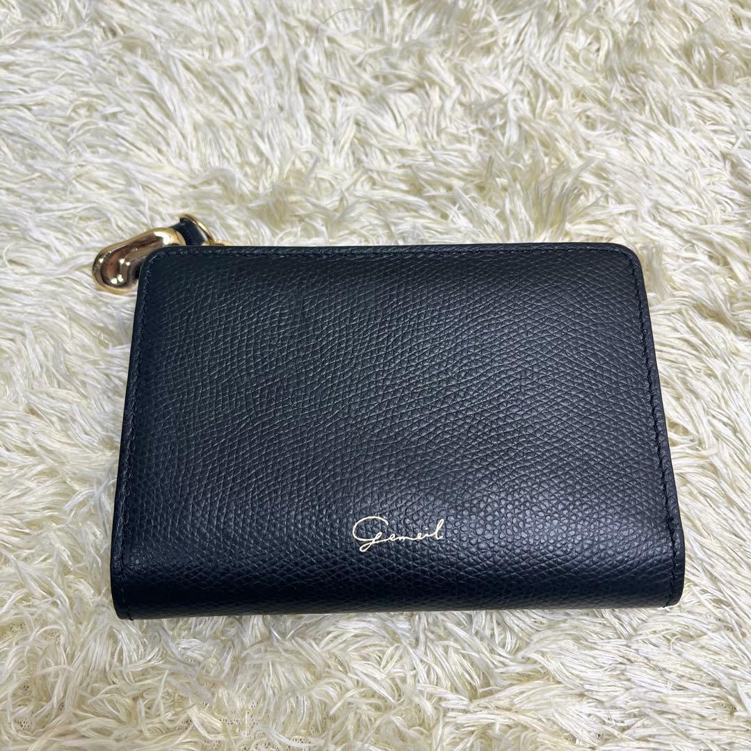 ★極美品★gemeil ジェムイル　ミニマルウォレット ブラック