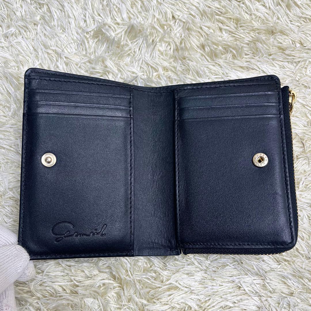 ★極美品★gemeil ジェムイル　ミニマルウォレット ブラック