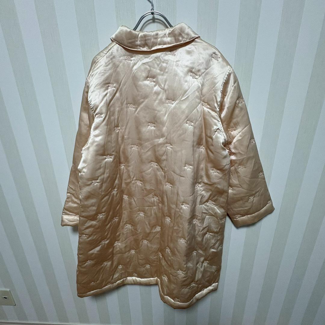 ワコール シルク100% 中わた ガウン ルームウェア L 絹 ピンク 美品