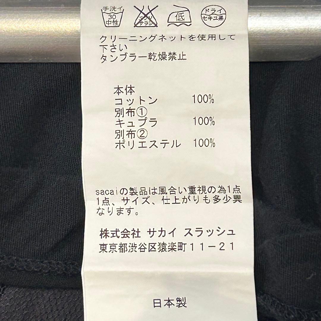 sacai luck 異素材切替トップス ブラック L相当 日本製 きれいめ