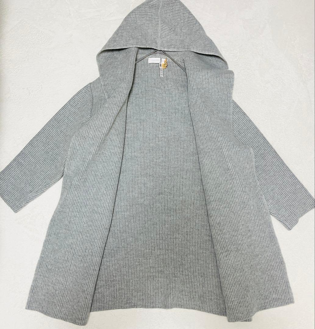 極美品☆ GALERIE VIE ウールフードニットコート　定価5.5万