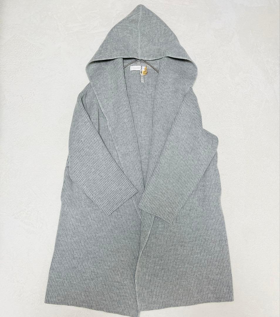 極美品☆ GALERIE VIE ウールフードニットコート　定価5.5万