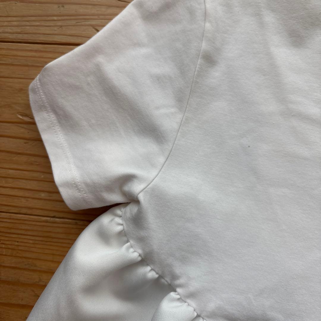 【美品】YOKO CHANペプラム 半袖カットソー 異素材 切替36