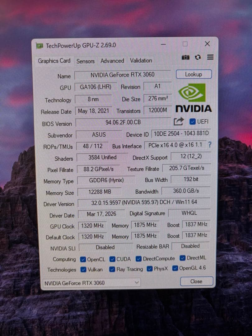 F*P様 ASUS DUAL GeForce RTX 3060 OC 12GB