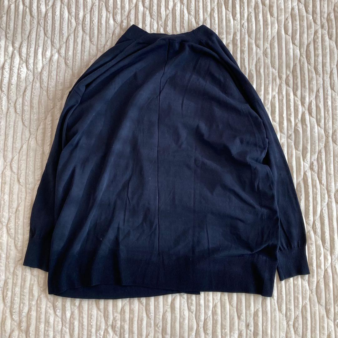 【Spick&Span】ICECOTTON BIG Vカーディガン ネイビー