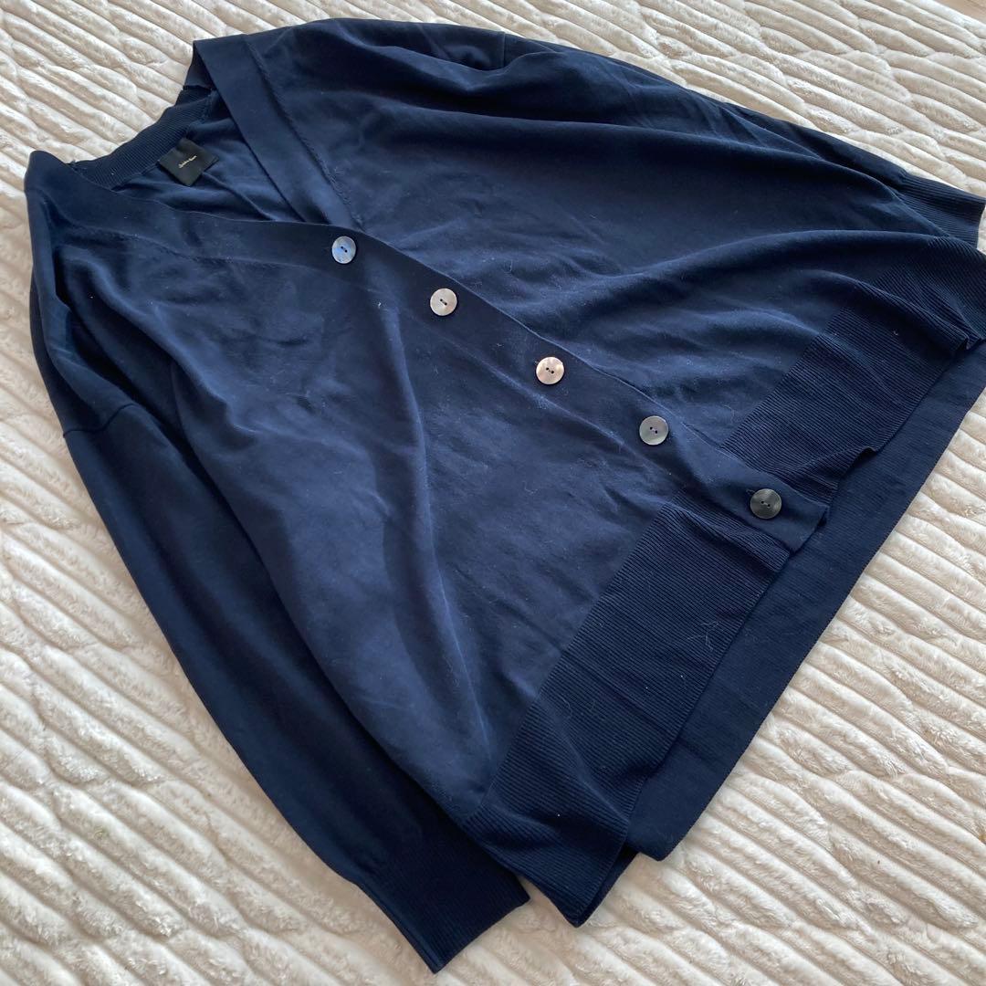 【Spick&Span】ICECOTTON BIG Vカーディガン ネイビー