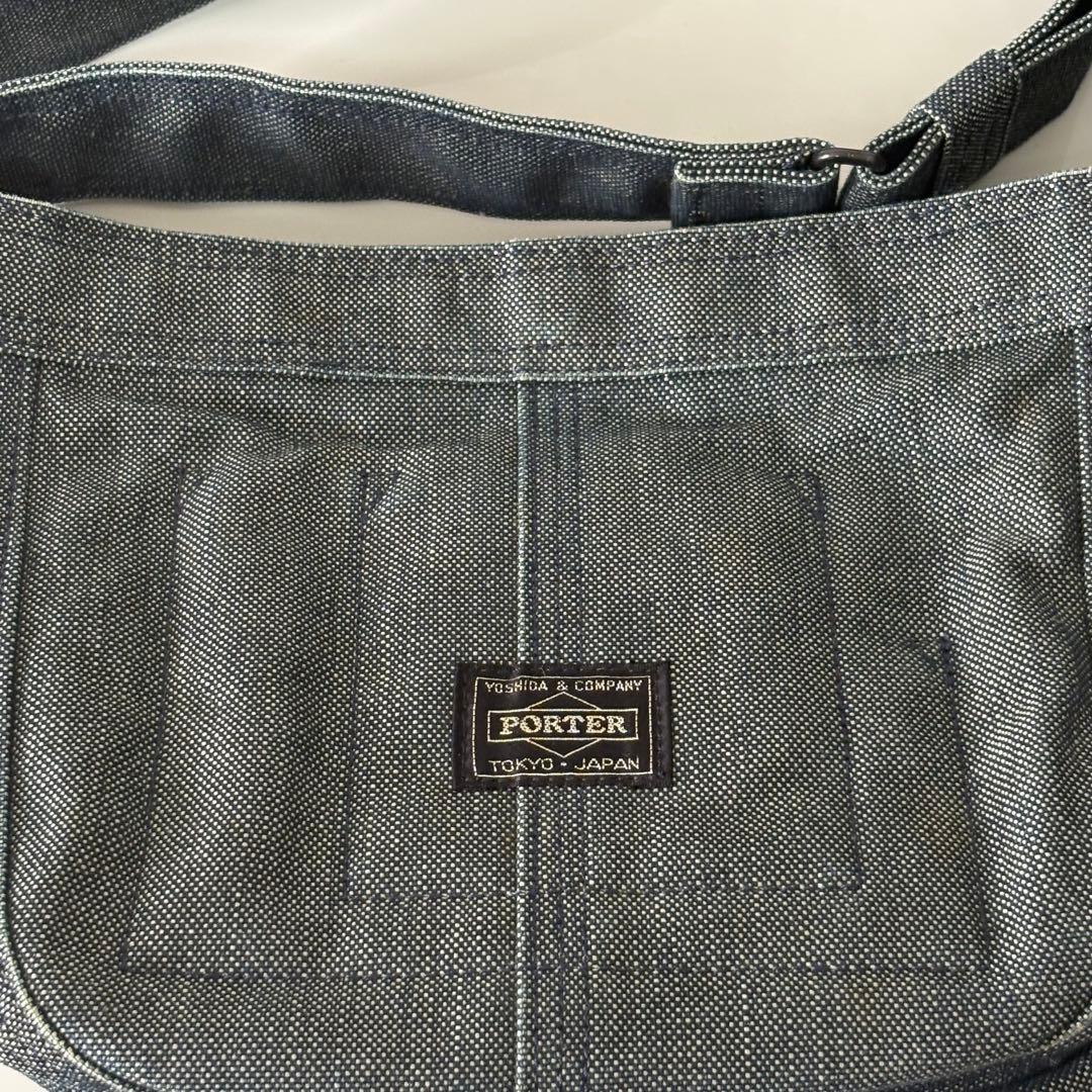 希少 PORTER DEEPER ショルダーバッグ デニム地 斜め掛け 廃盤品