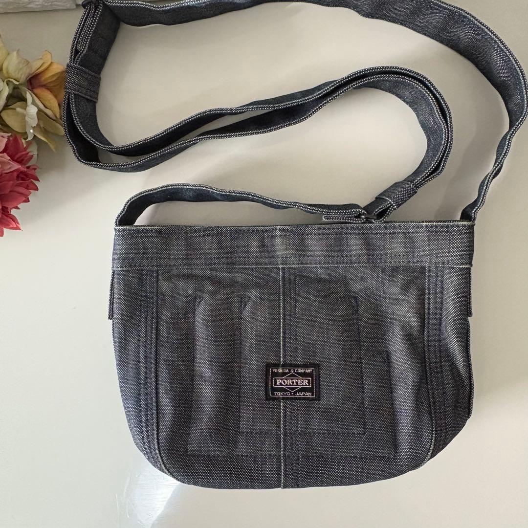 希少 PORTER DEEPER ショルダーバッグ デニム地 斜め掛け 廃盤品