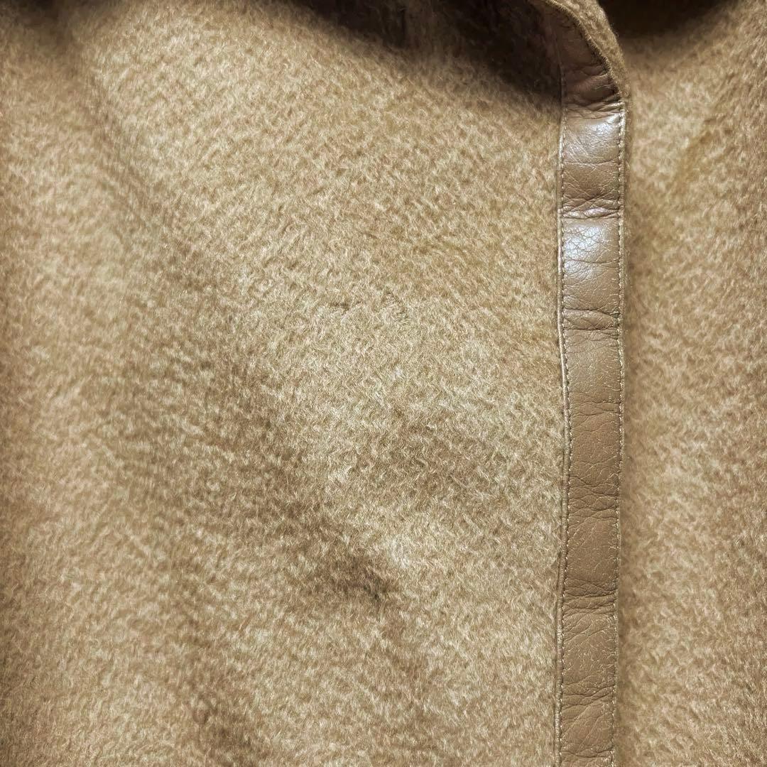 MAX MARA マックスマーラ レザートリム ベルトコート 女優襟 キャメル