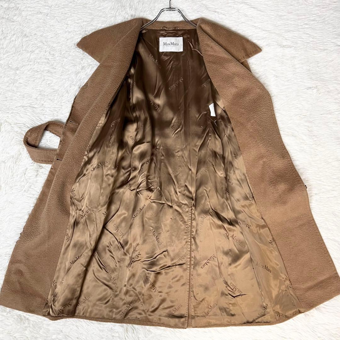 MAX MARA マックスマーラ レザートリム ベルトコート 女優襟 キャメル