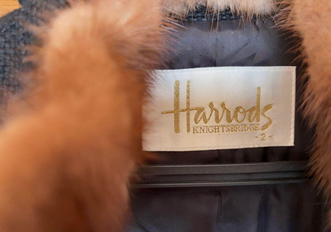d*3様 キャサリン妃・Harrods 黒 ダッフルコート風ミンク ファー付き