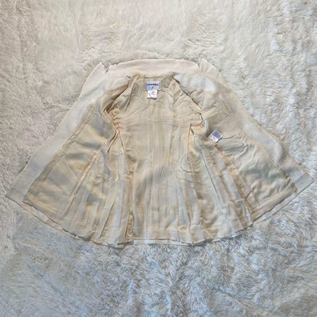 VINTAGE CHANEL コットン　ツイード　ジャケット　40