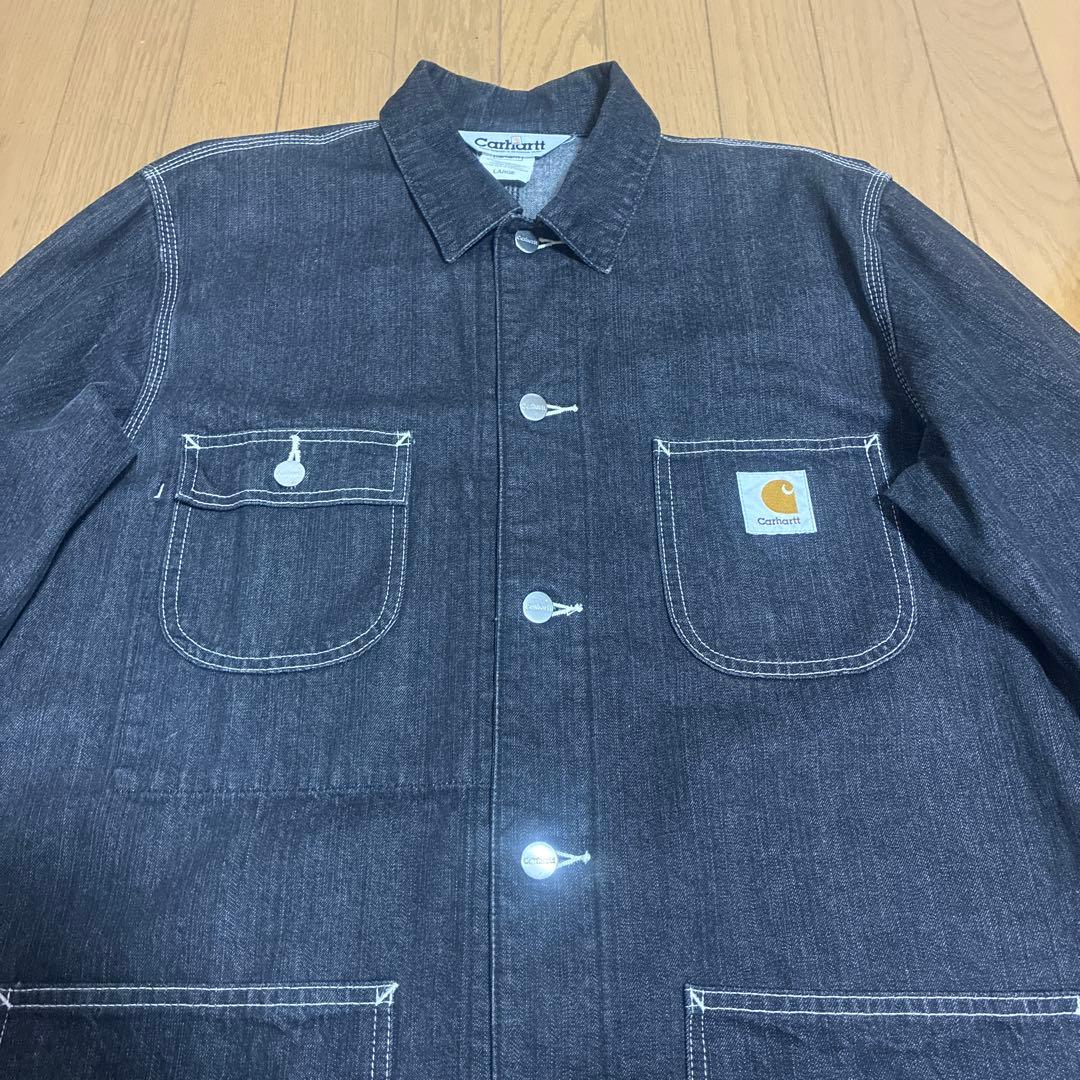 ★極美品★CARHARTT カバーオール BLACK denim チョアコートL