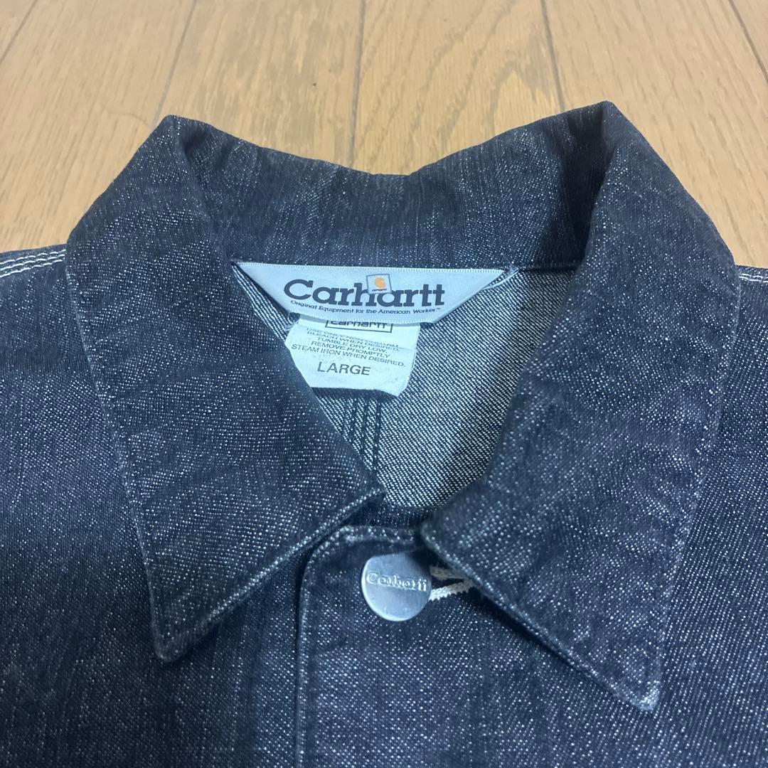 ★極美品★CARHARTT カバーオール BLACK denim チョアコートL