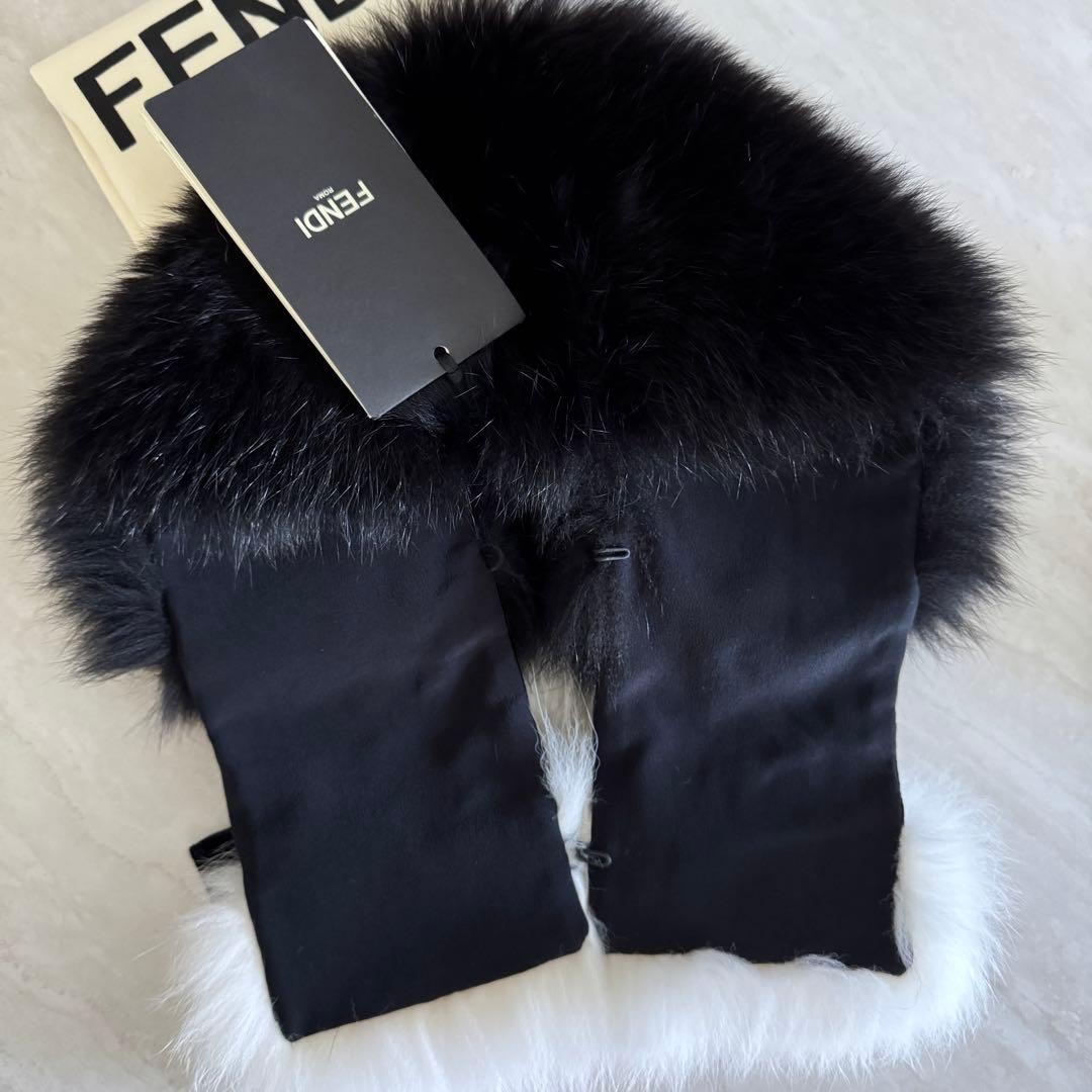 新品 FENDI リボン フォックスファー マフラー 三上悠亜着用