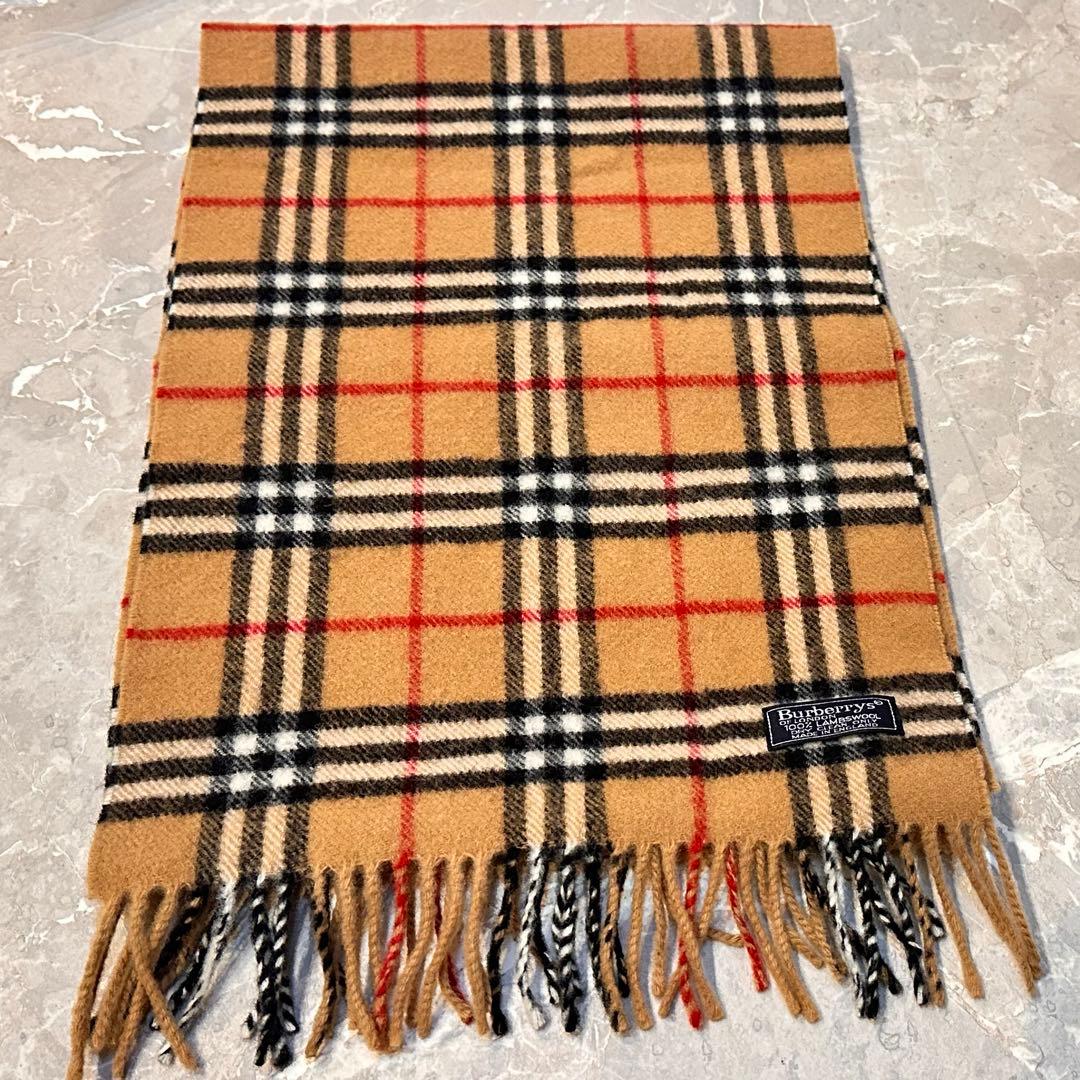 美品【バーバリー】Burberryノバチェックマフラー 100%ウール 英国製