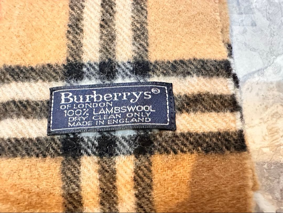 美品【バーバリー】Burberryノバチェックマフラー 100%ウール 英国製