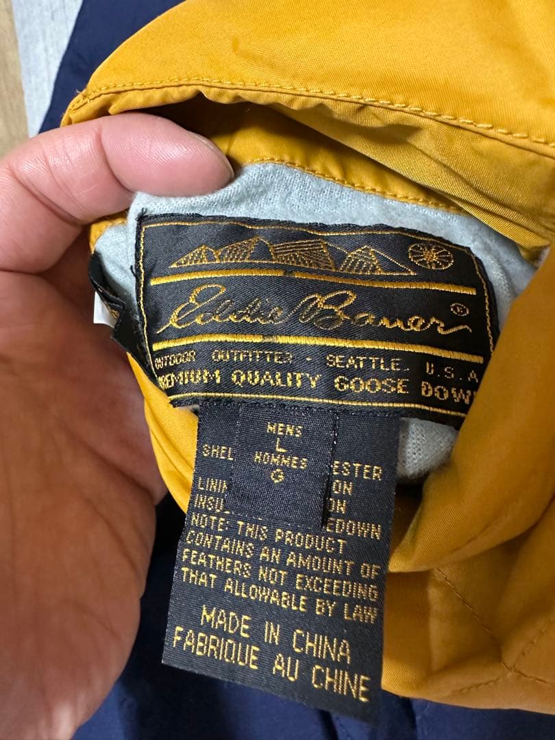 eddie bauer 80s ダウンベスト L 黒タグ
