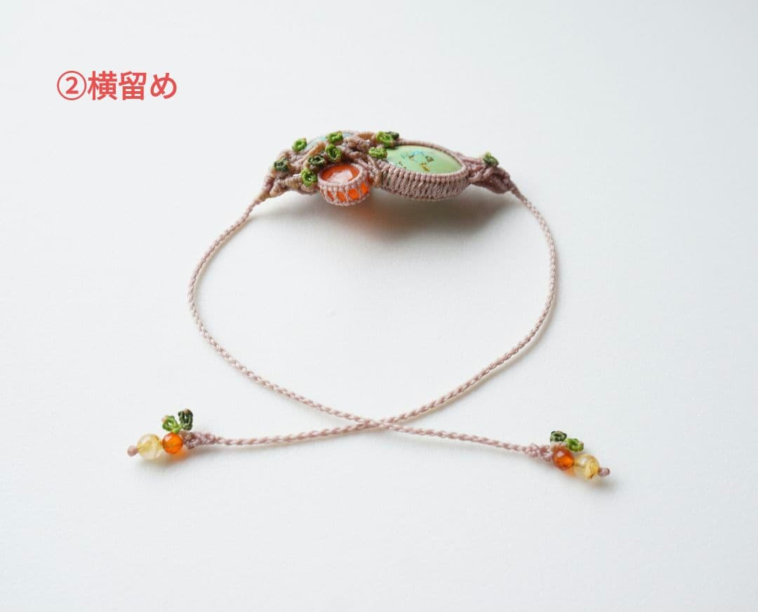 《芽吹き》チベタンターコイズ　アマゾナイト　カーネリアン　マクラメ　ブレスレット