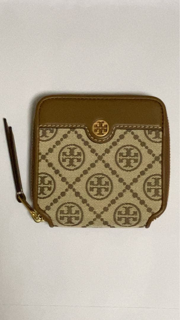 Tory Burch 二つ折り財布 ベージュ/ブラウン