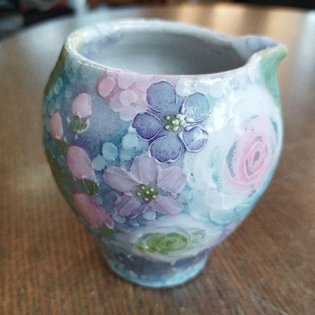 【新品・未使用】工房ゆずりは　彩ばら花紋　片口　酒器　陶器　贈り物