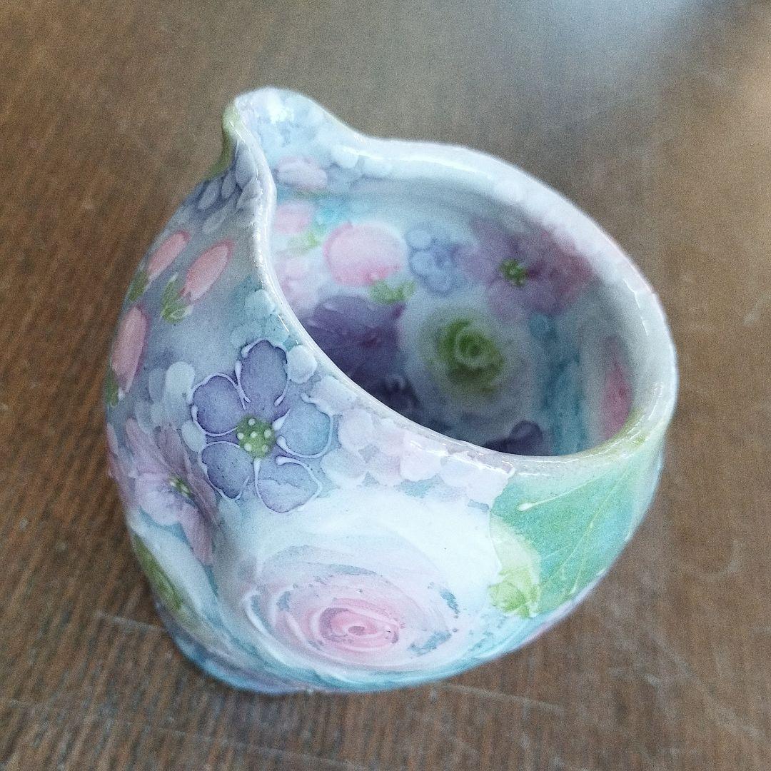 【新品・未使用】工房ゆずりは　彩ばら花紋　片口　酒器　陶器　贈り物