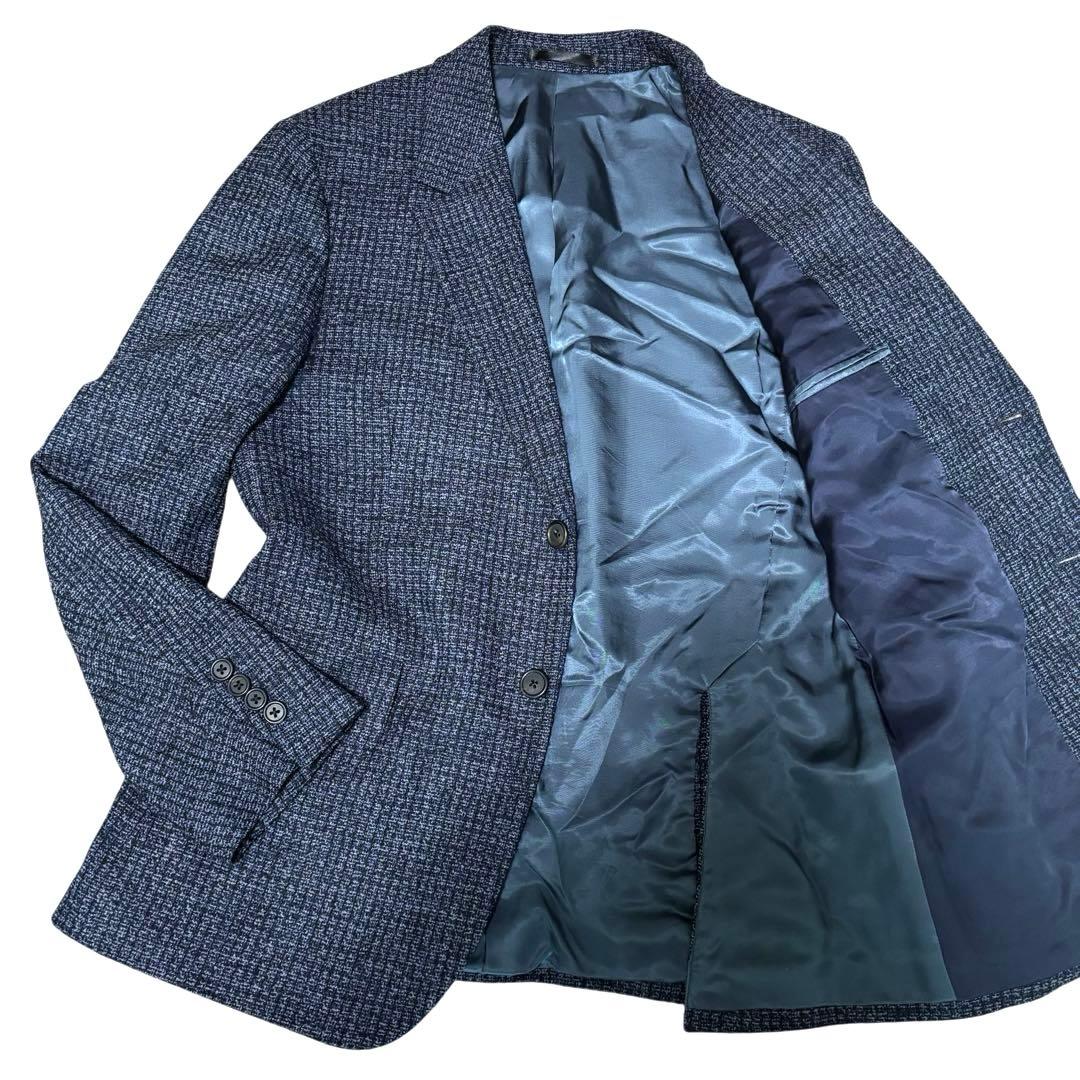 【K】Paul Smith テーラードジャケット　ネイビー　総柄　チェック