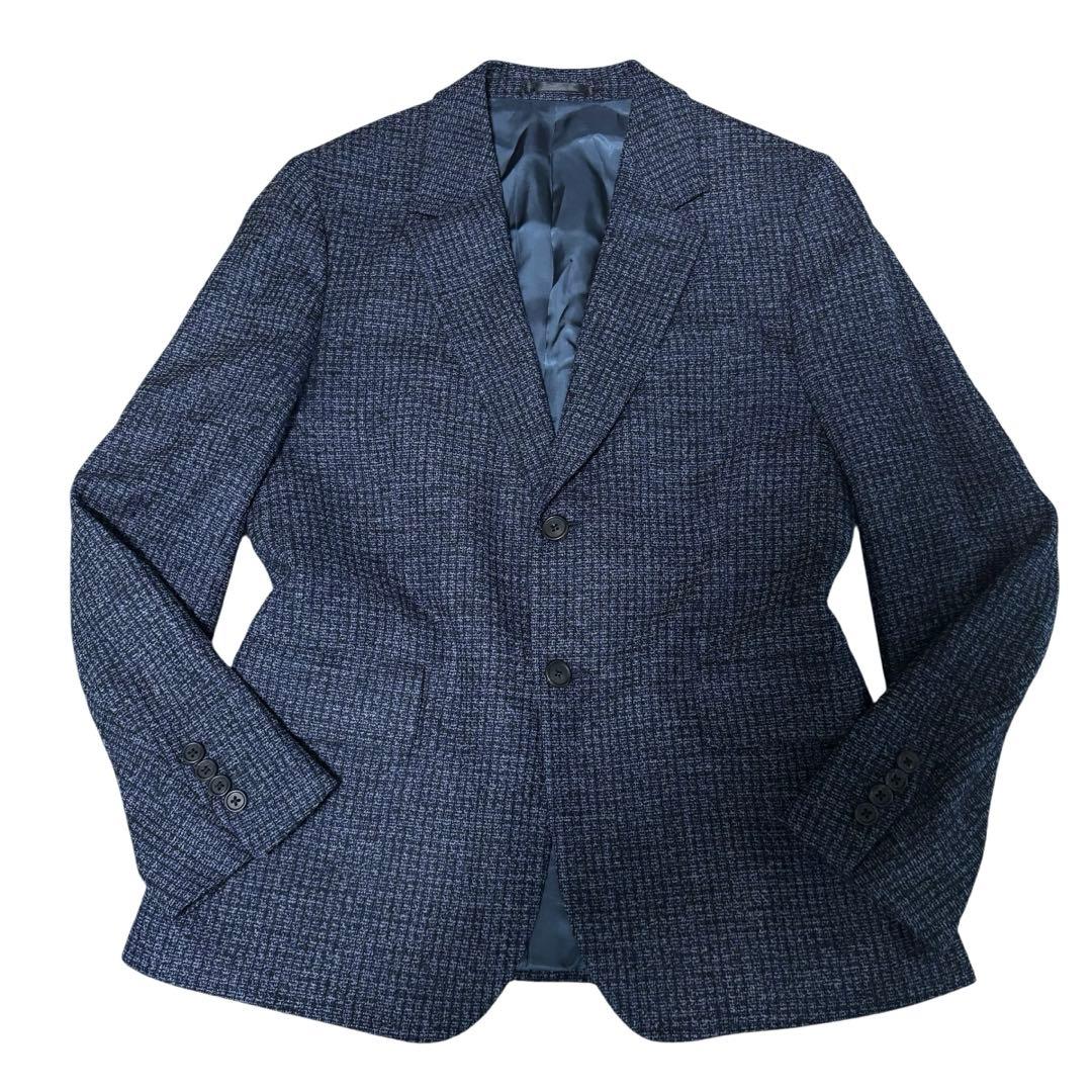 【K】Paul Smith テーラードジャケット　ネイビー　総柄　チェック