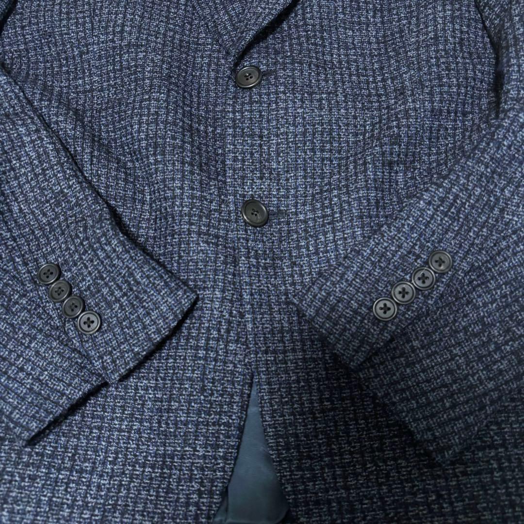 【K】Paul Smith テーラードジャケット　ネイビー　総柄　チェック