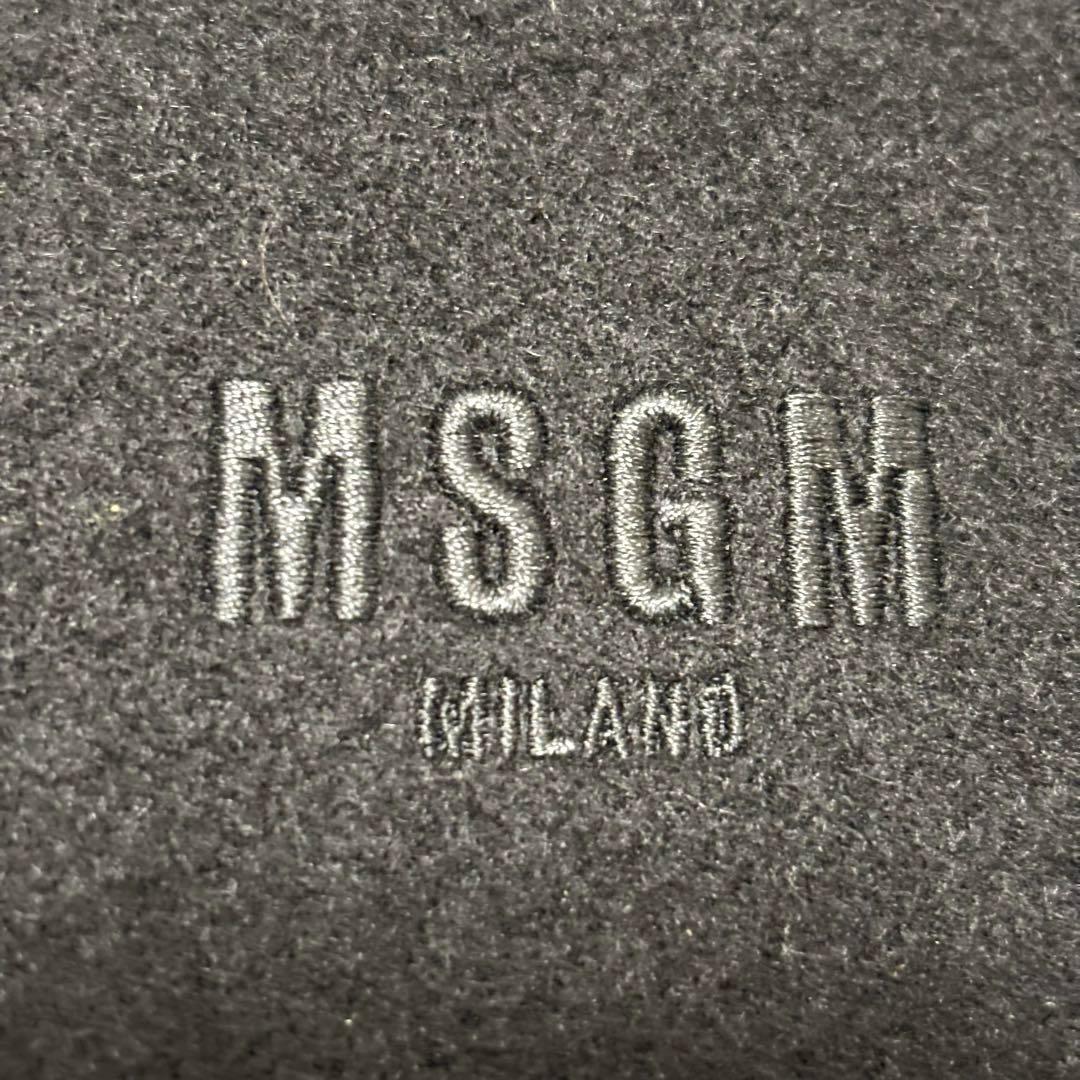 MSGM エムエスジーエム ロゴ刺繍 メルトンジャケット MA-1 ブラック