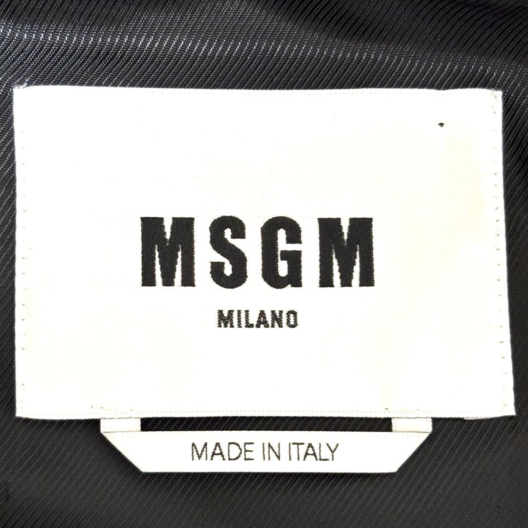MSGM エムエスジーエム ロゴ刺繍 メルトンジャケット MA-1 ブラック