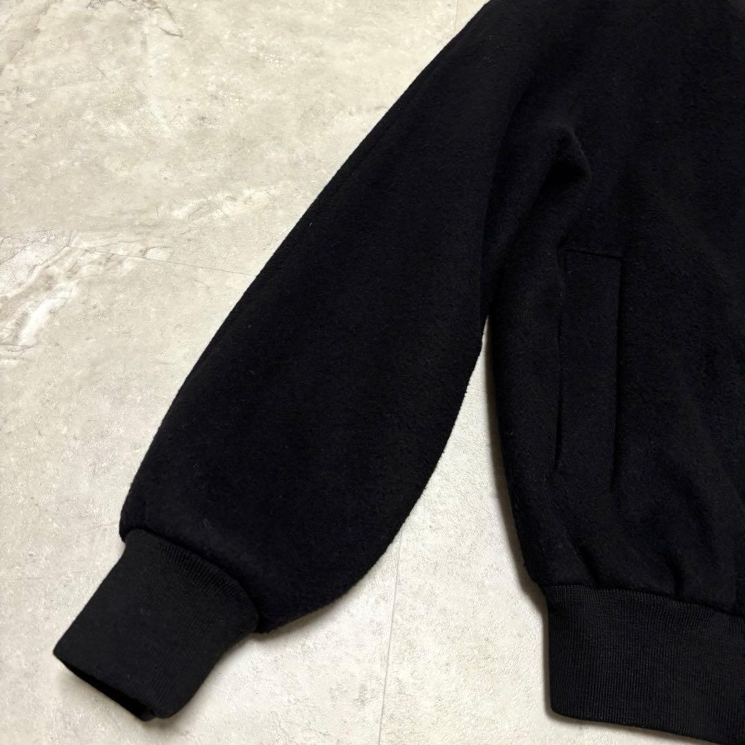 MSGM エムエスジーエム ロゴ刺繍 メルトンジャケット MA-1 ブラック