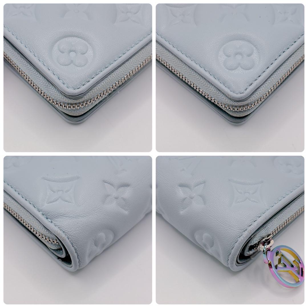 ルイヴィトン エンボス ポルトフォイユルー ウォッシュドブルー クッサン 財布