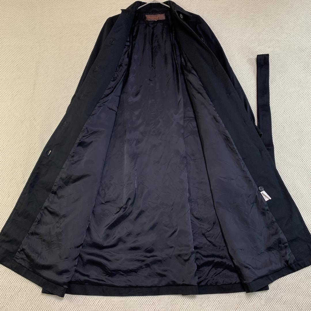 イヴサンローラン トレンチコート ロングコート 綿 黒 M 古着