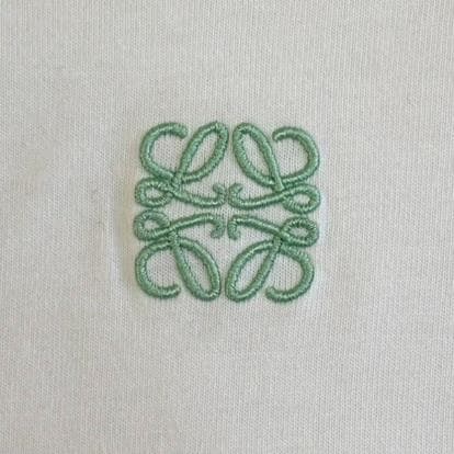 ロエベ アナグラム刺繍ロゴ クロップド 半袖Tシャツ 白 サイズL tw4