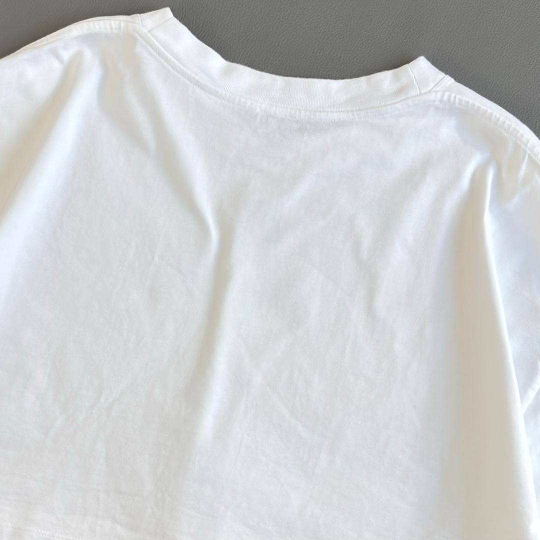 ロエベ アナグラム刺繍ロゴ クロップド 半袖Tシャツ 白 サイズL tw4