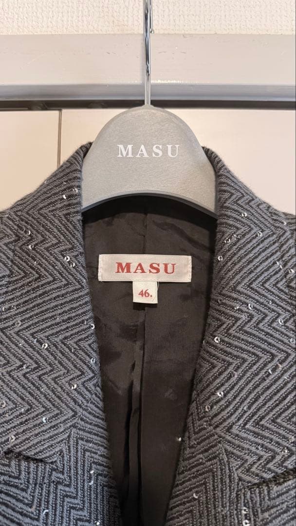 MASU スパンコール テーラードジャケット 46 ダークグレー