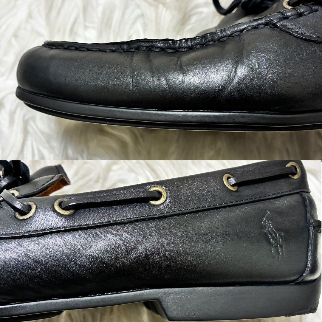 POLO ポロラルフローレン　デッキシューズ　モカシン　黒　27cm 靴