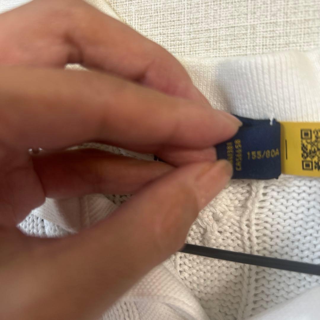 Polo Ralph Lauren ホワイト　ケーブルポロシャツ XS(S相当)