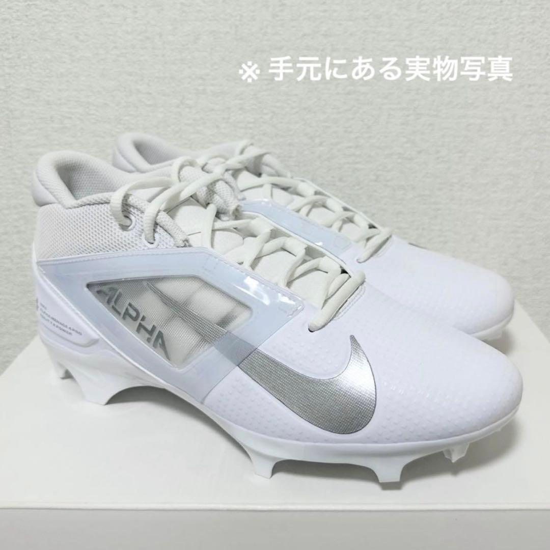 ナイキ 28 アルファメナス プロ アメフト スパイク シューズ 靴 白 g