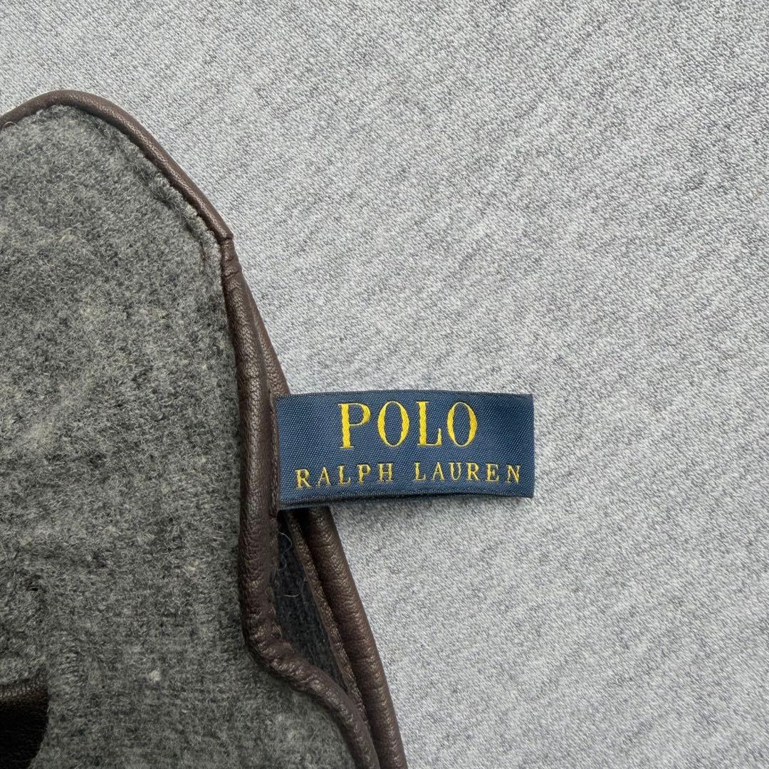 ほぼ新品 POLO RALPH LAUREN レザー手袋 茶M