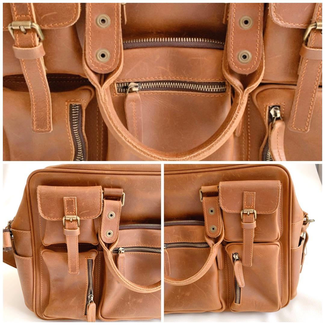 【USED】 本革 3Way ショルダーハンドバッグ レザー 茶