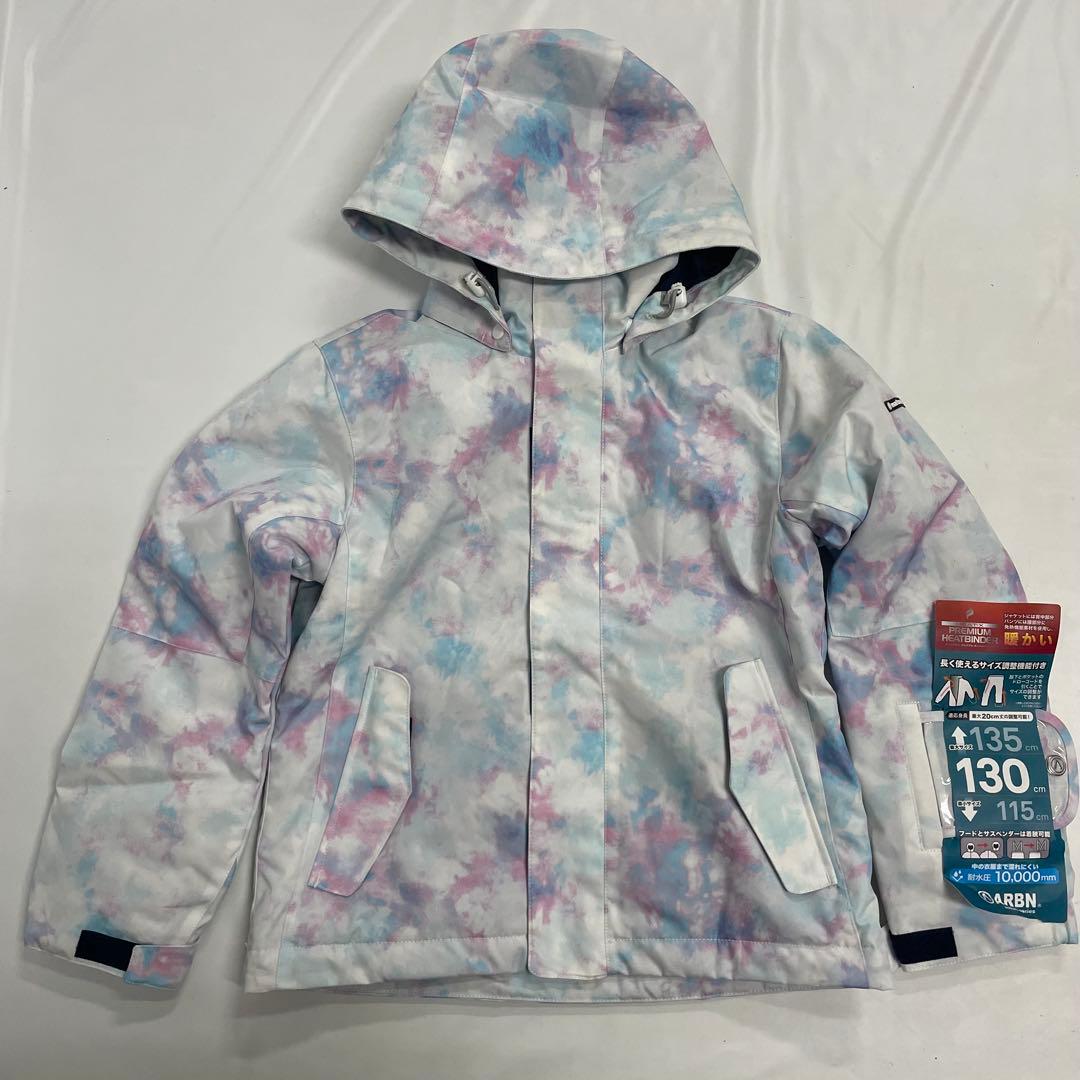 ARBN 白×青 スキーウェア 上下セット 130cm AB33WW1406J