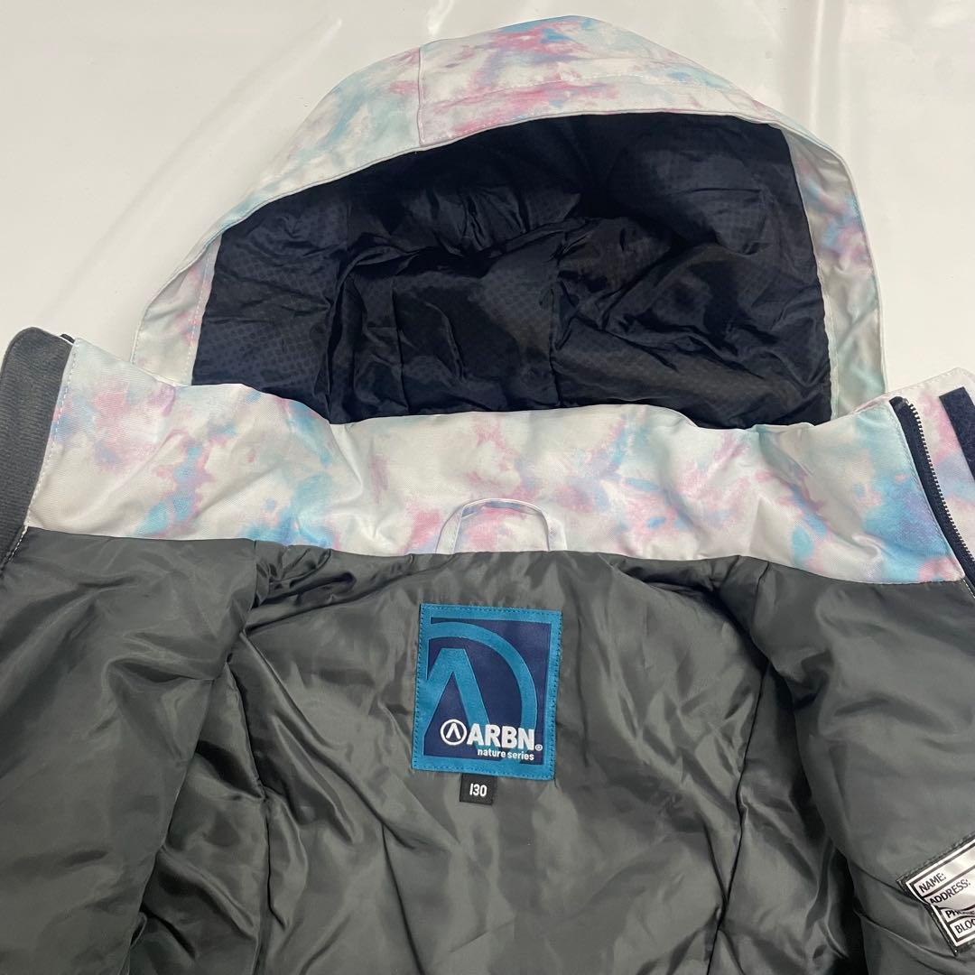 ARBN 白×青 スキーウェア 上下セット 130cm AB33WW1406J